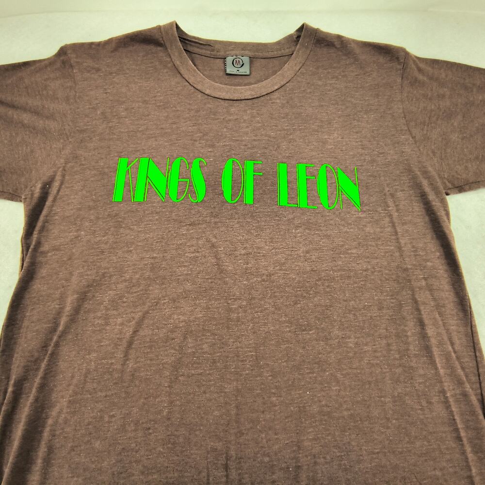 Kings of Leon Band Crew Neck Graphic T Shirt Mens Size Medium M Brown